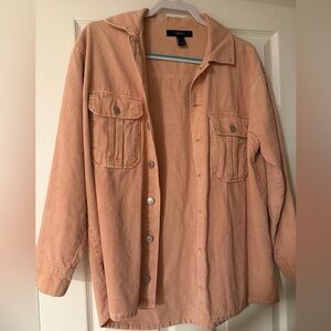 Forever 21 Light Coral Corduroy Utility Jacket